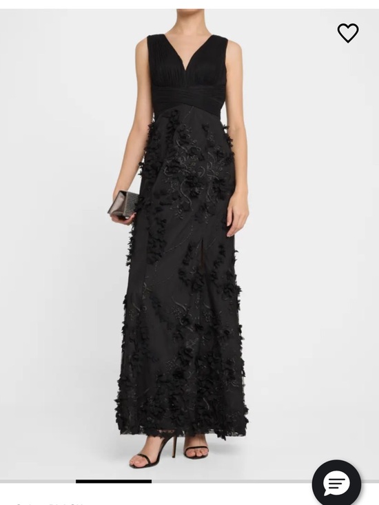 Mac Duggal Dresses & Skirts - Mac Duggal Black Sleeveless V-Neck Maxi Dress with 3D Floral Appliqué